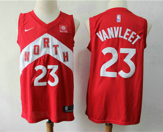 Men's Toronto Raptors #23 Fred VanVleet Red Nike Swingman 2018 playoffs Earned Edition Stitched Jersey With The Sponsor Logo