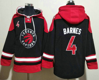 Men's Toronto Raptors #4 Scottie Barnes Black Lace Up Pullover Hoodie