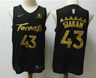 Men's Toronto Raptors #43 Pascal Siakam Black 2020 Nike City Edition Swingman Jersey With The Sponsor Logo