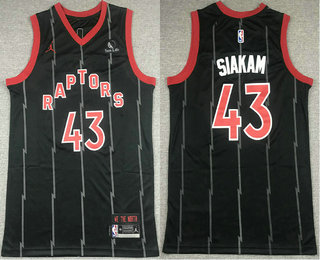 Men's Toronto Raptors #43 Pascal Siakam Black 2021 Brand Jordan City Edition Swingman Jersey With The Sponsor Logo