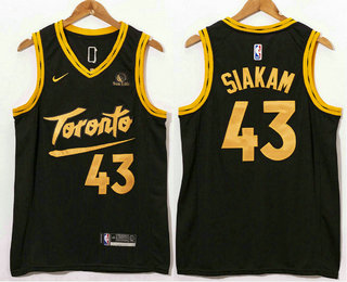 Men's Toronto Raptors #43 Pascal Siakam Black 2021 Nike City Edition Swingman Jersey With The Sponsor Logo