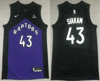 Men's Toronto Raptors #43 Pascal Siakam Purple With Black Nike Swingman 2021 Earned Edition Stitched Jersey