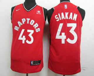 Men's Toronto Raptors #43 Pascal Siakam Red 2018 Nike Authentic Sun Life Stitched NBA Jersey