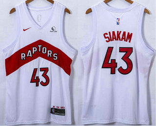 Men's Toronto Raptors #43 Pascal Siakam White 2021 Nike Swingman Stitched Jersey With Sponsor Logo