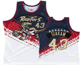 Men's Toronto Raptors #43 Pascal Siakam White With Black Independence Day Hardwood Classics Soul Swingman Throwback Jersey