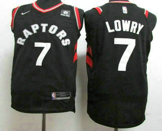 Men's Toronto Raptors #7 Kyle Lowry Black 2017-2018 Nike Swingman Sun Life Stitched NBA Jersey