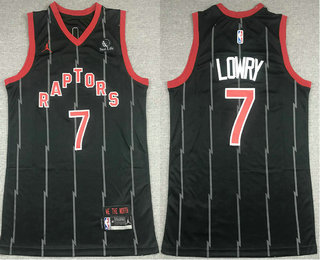 Men's Toronto Raptors #7 Kyle Lowry Black 2021 Brand Jordan City Edition Swingman Jersey With The Sponsor Logo