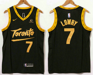 Men's Toronto Raptors #7 Kyle Lowry Black 2021 Nike City Edition Swingman Jersey With The Sponsor Logo