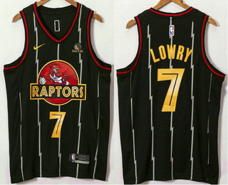 Men's Toronto Raptors #7 Kyle Lowry Black 2021 Nike Swingman Stitched NBA Fashion Jersey With Sponsor Logo