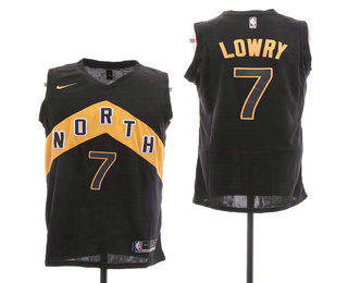 Men's Toronto Raptors #7 Kyle Lowry Black Nike 2018 NBA Stitched Swingman City Edition Jersey