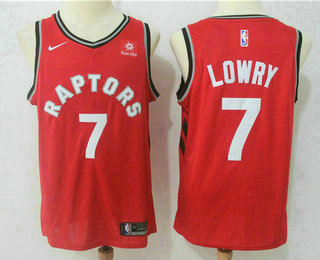 Men's Toronto Raptors #7 Kyle Lowry Red 2017-2018 Nike Swingman Sun Life Stitched NBA Jersey