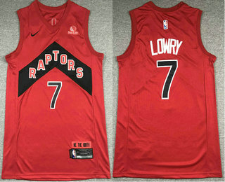 Men's Toronto Raptors #7 Kyle Lowry Red 2021 Nike Swingman Stitched Jersey With Sponsor Logo