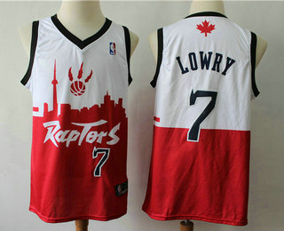 Men's Toronto Raptors #7 Kyle Lowry Red White 2019 City DNA Stitched Swingman Jersey