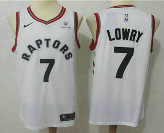 Men's Toronto Raptors #7 Kyle Lowry White 2017-2018 Nike Swingman Sun Life Stitched NBA Jersey