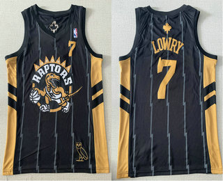 Men's Toronto Raptors #7 Kyle Lowry X OVO Black Drake Swingman Jersey