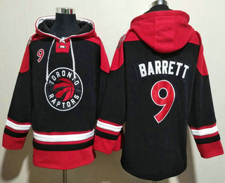 Men's Toronto Raptors #9 RJ Barrett Black Lace Up Pullover Hoodie