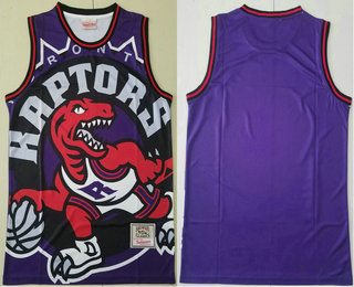 Men's Toronto Raptors Purple Big Face Mitchell Ness Hardwood Classics Soul Swingman Throwback Jersey