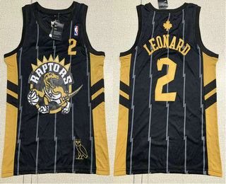 Men's Toronto Raptors Raptors #2 Kawhi Leonard  X OVO Black Drake Swingman Jersey