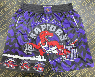 Men's Toronto Raptors big LOGO Purple Laser Printing Shorts
