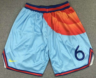 Men's Tune Squad #6 LeBron James King James Nickname Blue Nike Swingman Shorts 01