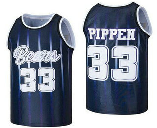 Men's UCA Bears #33 Scottie Pippen Navy College Basketball Jersey