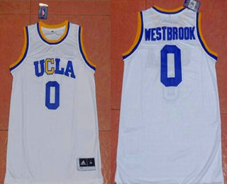 Men's UCLA Bruins #0 Russell Westbrook White College Basketball adidas Swingman Stitched NCAA Jersey