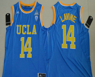 Men's UCLA Bruins #14 Zach LaVine Light Blue College Basketball 2017 adidas Swingman Stitched NCAA Jersey
