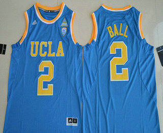 Men's UCLA Bruins #2 Lonzo Ball Light Blue College Basketball 2017 adidas Swingman Stitched NCAA Jersey