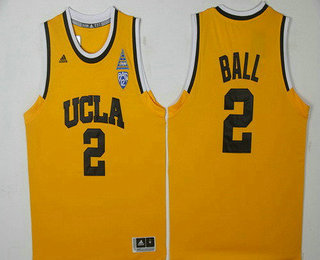 Men's UCLA Bruins #2 Lonzo Ball Yellow College Basketball 2017 adidas Swingman Stitched NCAA Jersey
