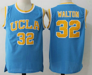 Men's UCLA Bruins #32 Bill Walton Light Blue College Basketball Swingman Stitched NCAA Jersey