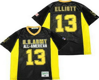 Men's US Army Black Knights #13 Ezekiel Elliott Black All American Football Jersey