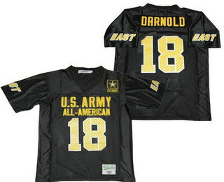 Men's US Army Black Knights #18 Sam Darnold Black Football Jersey