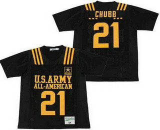 Men's US Army Black Knights #21 Nick Chubb White Football Jersey