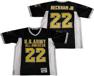 Men's US Army Black Knights #22 Odell Beckham Jr Black All American Football Jersey