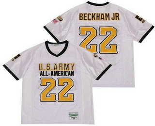 Men's US Army Black Knights #22 Odell Beckham Jr White All American Football Jersey