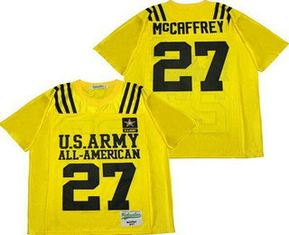 Men's US Army Black Knights #27 Christian McCaffrey Yellow All American Football Jersey