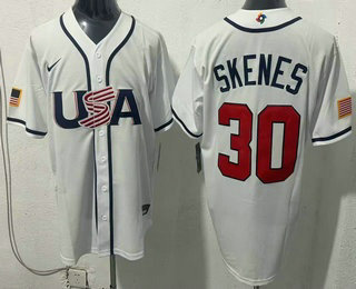 Men's USA #30 Paul Skenes White 2026 World Baseball Classic Cool Base Jersey