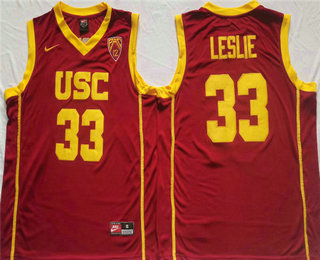 Men's USC Trojans #33 Lisa Leslie Red Stitched Jersey
