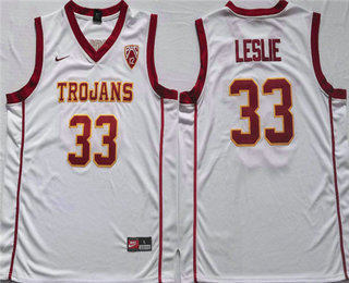 Men's USC Trojans #33 Lisa Leslie White Stitched Jersey