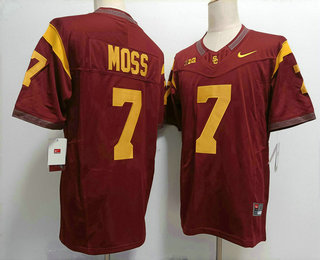 Men's USC Trojans #7 Miller Moss Red FUSE College Football Jersey