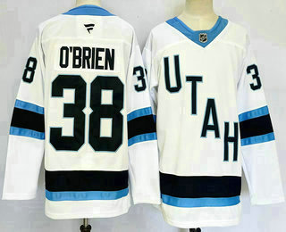 Men's Utah Hockey Club #38 Liam OBrien White 2024 Stitched Jersey