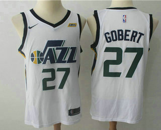 Men's Utah Jazz #27 Rudy Gobert New White 2017-2018 Nike Swingman 5 For The Fight Stitched NBA Jersey