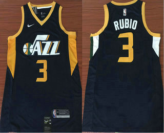 Men's Utah Jazz #3 Ricky Rubio Navy Blue 2017-2018 Nike Swingman Stitched NBA Jersey