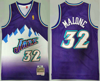 Men's Utah Jazz #32 Karl Malone Mountain Purple 1996-97 Hardwood Classics Soul Swingman Throwback Jersey