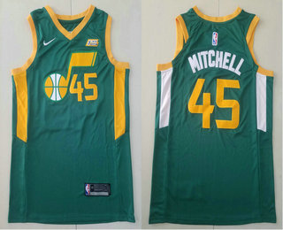 Men's Utah Jazz #45 Donovan Mitchell Green 2018 Nike Player Edition Stitched NBA Jersey With The Sponsor Logo