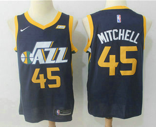 Men's Utah Jazz #45 Donovan Mitchell New Navy Blue 2017-2018 Nike Swingman 5 For The Fight Stitched NBA Jersey