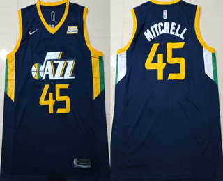 Men's Utah Jazz #45 Donovan Mitchell New Navy Blue 2017-2018 Nike Swingman 5 For The Fight Stitched NBA Jersey