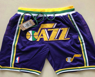 Men's Utah Jazz 1993-94 Purple Just Don Shorts Swingman Shorts