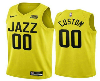 Men's Utah Jazz Active Player Custom Yellow 2022 23 Association Edition Stitched Basketball Jersey