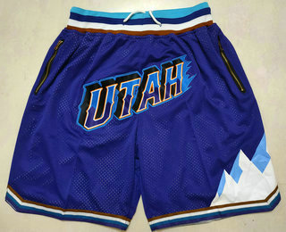 Men's Utah Jazz Mountain Purple Just Don Swingman Throwback Shorts 01